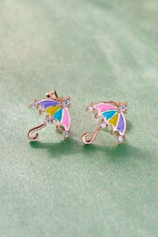Heliophilia Silver Pendientes de Plata de Ley con Baño de Oro Rosa 10404ROS